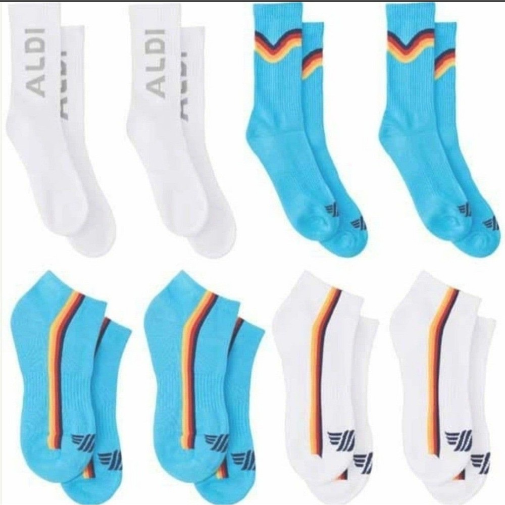 🍂🧦ALDI Women Sz 4/10 2 Pair White Crew Socks 2023 CAPSULE COLLECTION - Picture 3 of 3